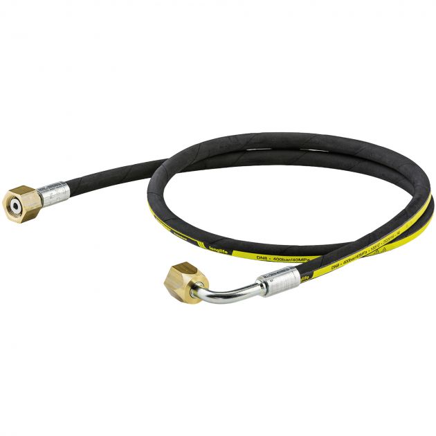 Flexible nettoyeur haute pression coudé Longlife Easy Lock 1,5 m DN8