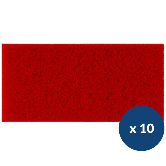 Lot de 10 pads récurage rouge monobrosse Mi-Tor Fimap
