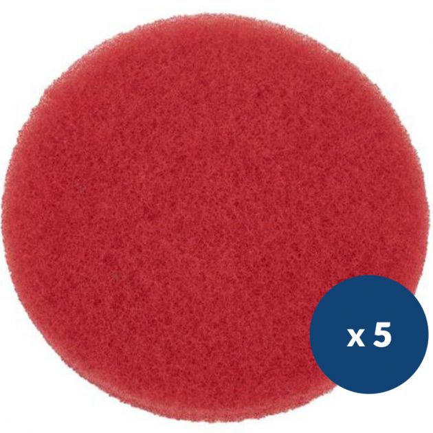 Pad monobrosse à poils medium rouge x5